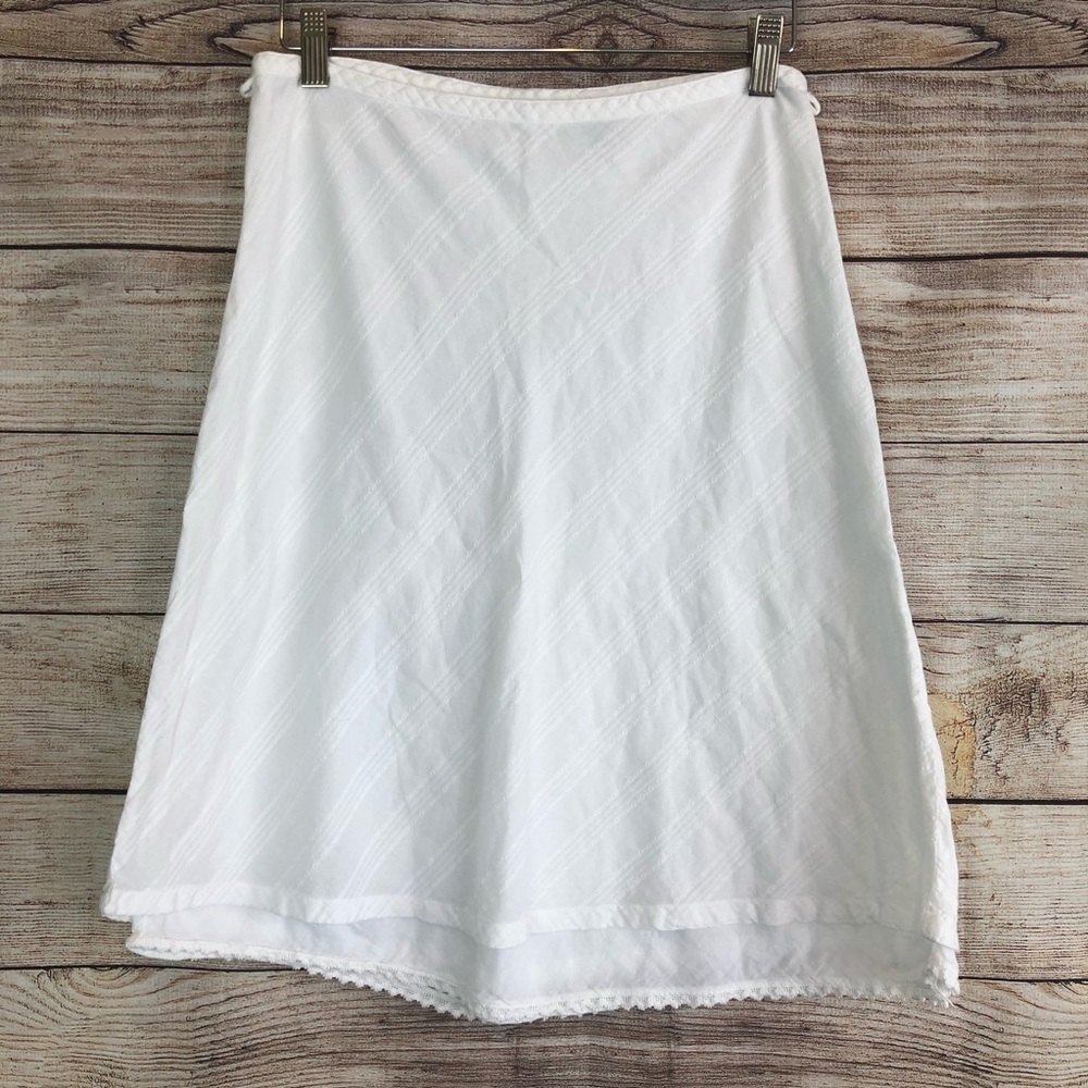White Cotton A-Line Skirt